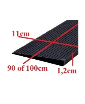 Drempelhulp 1,2 cm zwart 110 mm x 4000 mm